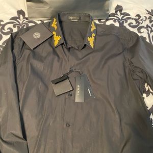 Versace men’s button down long sleeve dress shirt